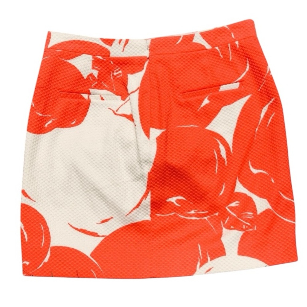 J Crew Floral Mini lined Skirt Orange/Cream SZ:2